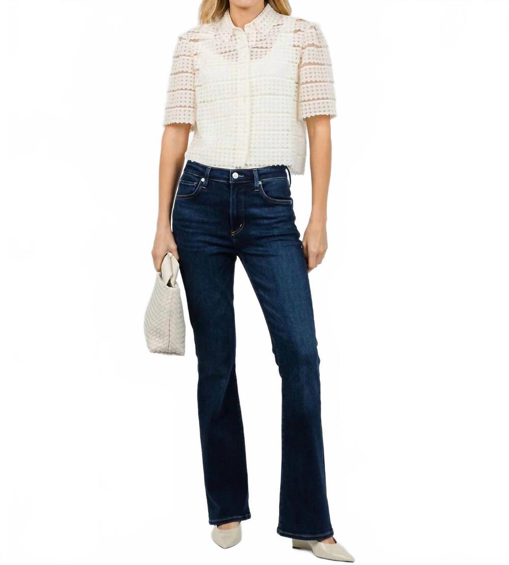 NEW FRAME lattice crochet blouse in cream